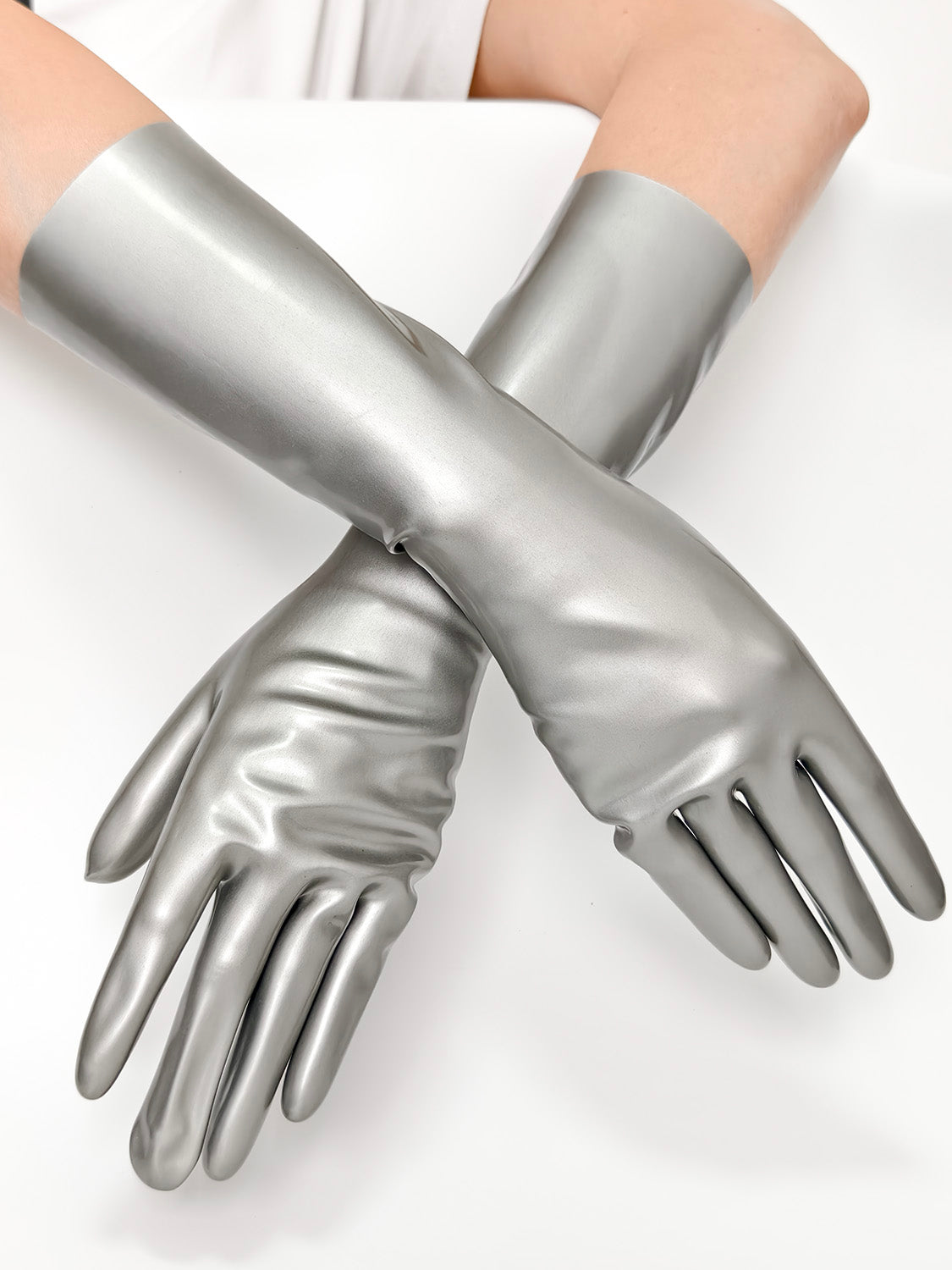 Gilded Silver Latex Gloves