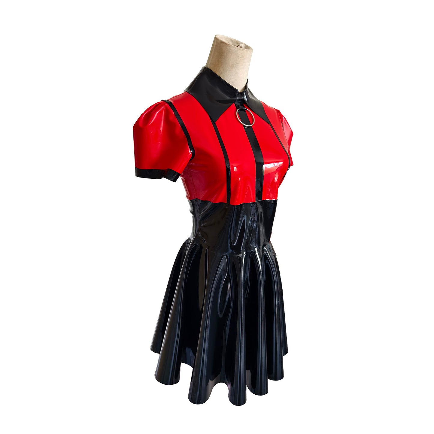 Women's Color-Block Latex Rubber Dress