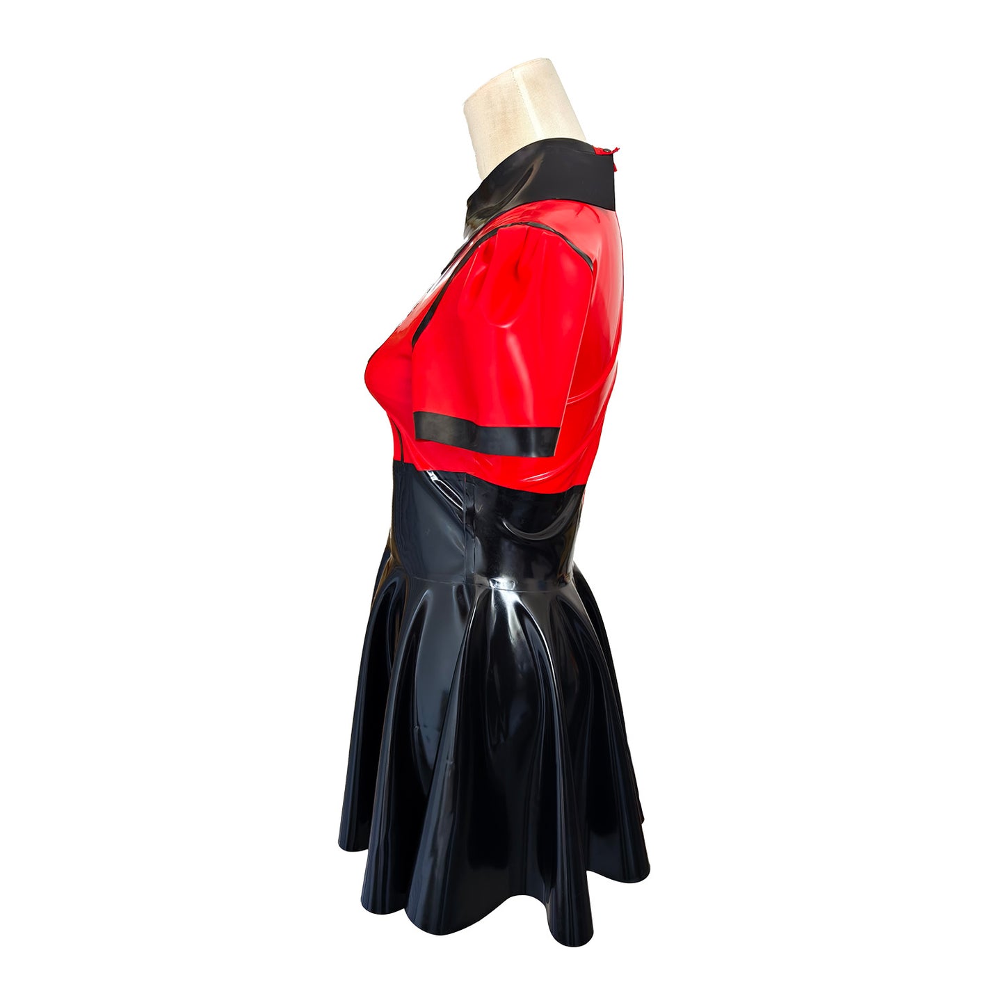 Women's Color-Block Latex Rubber Dress