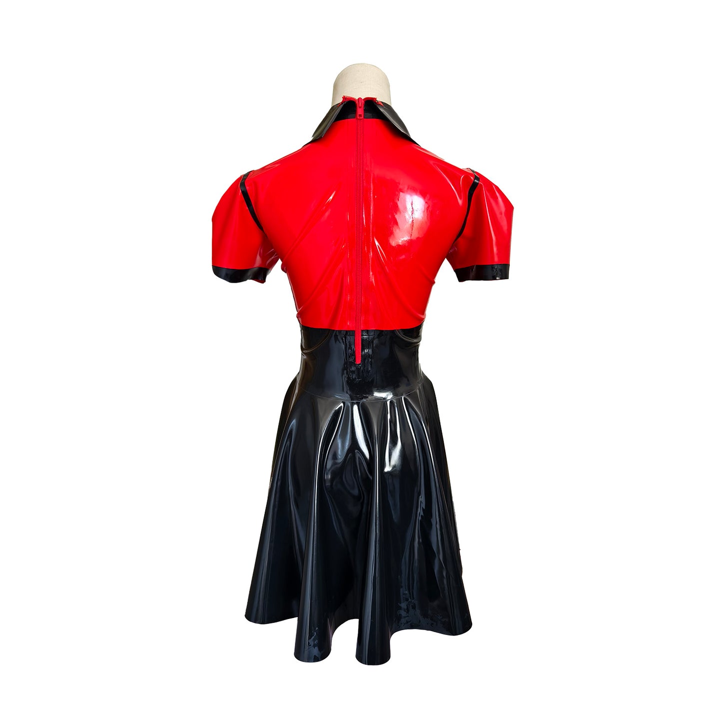 Women's Color-Block Latex Rubber Dress