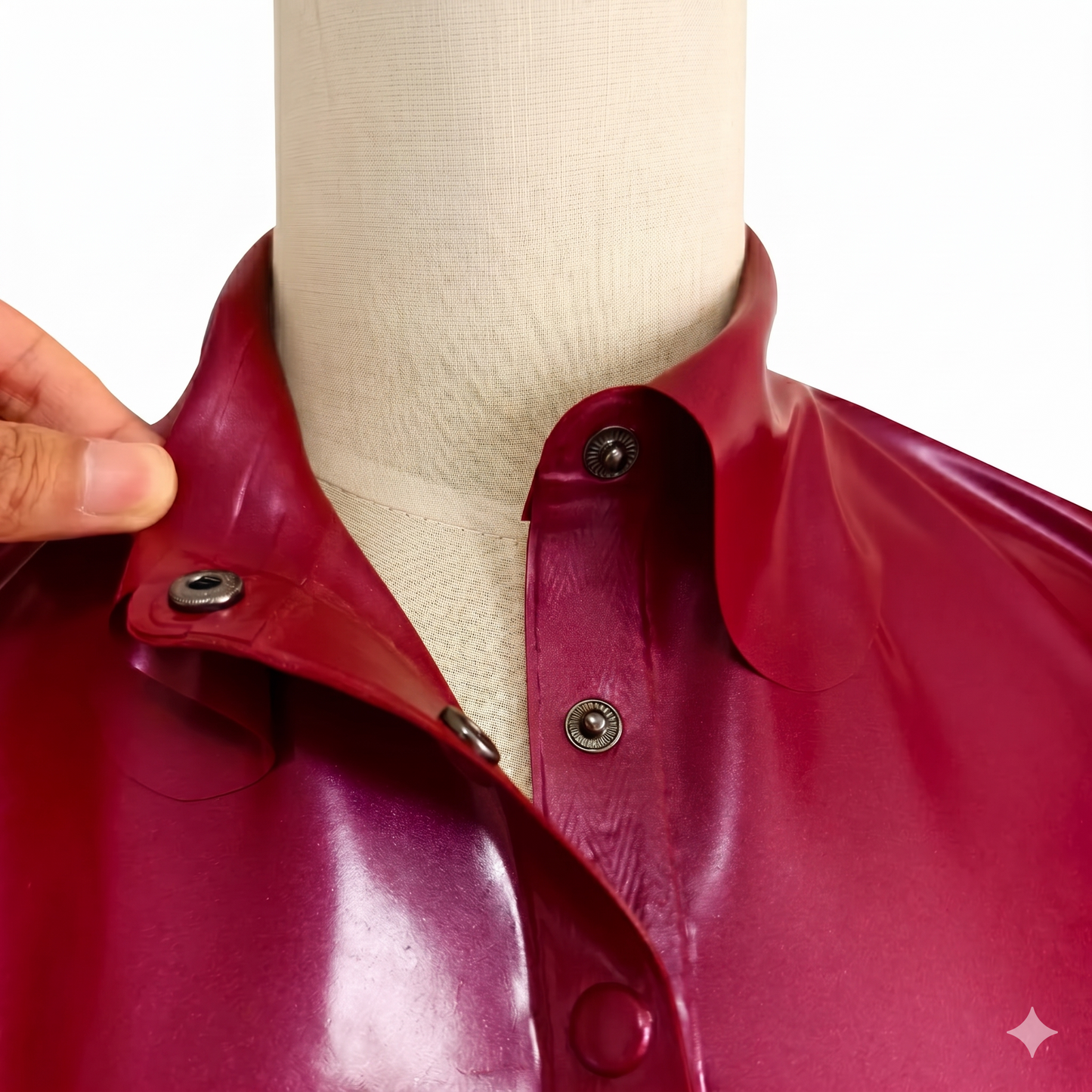 Women's latex short-sleeve top with puff sleeves