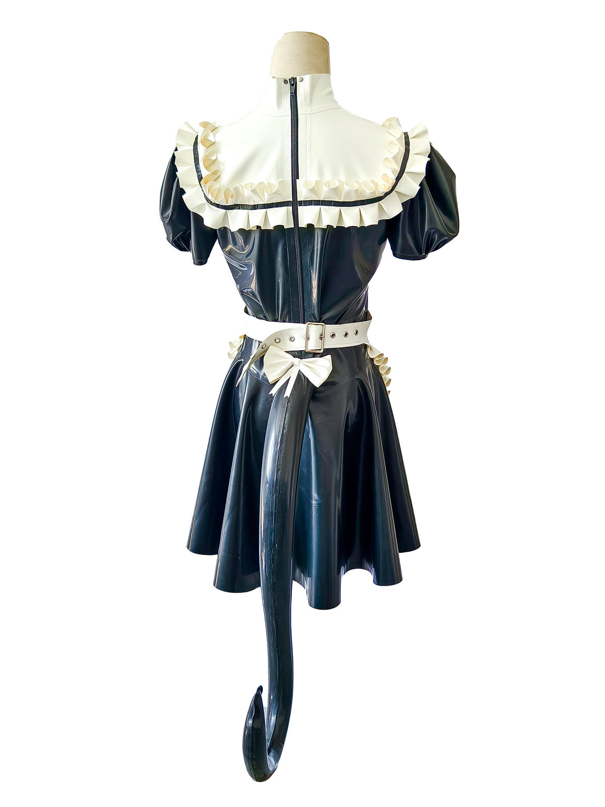 Latex Maid Dress Uniform with Inflatable tail
