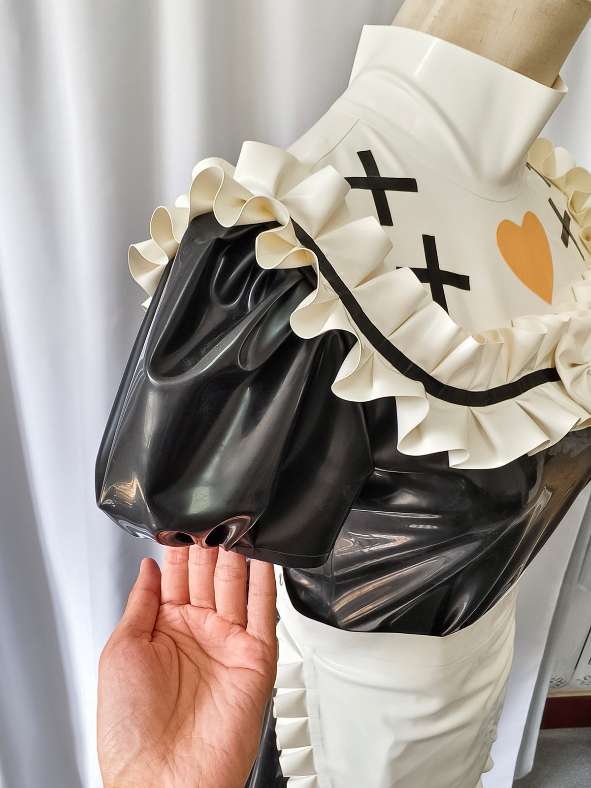 Latex Maid Dress Uniform with Inflatable tail
